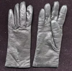 Brooks Brothers Womens Cashmere Lined Leather Gloves Black - Picture 1 of 10