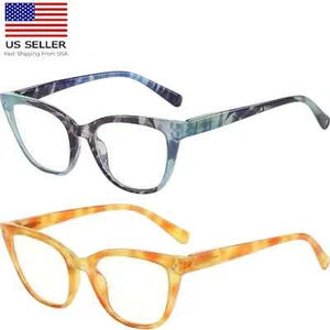 Reading Glasses Women Cat Eye Full Rim 2 piece Set Strength +4.00 - Picture 1 of 4