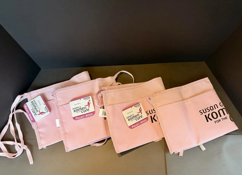 Lot 4 Susan G Komen NWT Pink Tie-On Tool Apron_Cloth Canvas Bag_AWP_Girl Scouts - Image 1 of 4