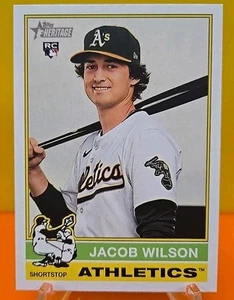 2025 Topps Heritage Jacob Wilson #15 Rookie Card Athletics RC - Picture 1 of 7