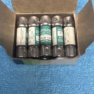 Littlefuse SLO-BLO FLM 1/2 0,5 Amp 250 V oder weniger Zeitverzögerungssicherung - Box von 10 - Bild 1 von 3