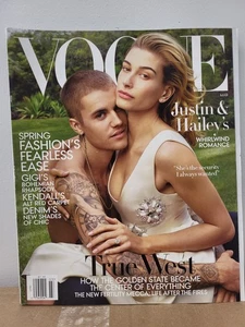 Vogue Magazine Justin Bieber Hailey Baldwin Bieber Cover March 2019 Unread NEW - Picture 1 of 4