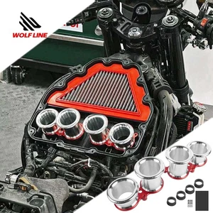 WOLFLINE Velocity Stack Air Intake Funnel Throttle Body For Kawasaki Z900 Z900RS - Foto 1 di 13