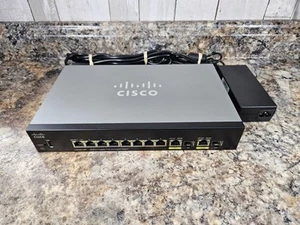 Cisco Systems SG350-10P / 10-Port Gigabit PoE Managed Switch w/ Power Supply - Picture 1 of 8