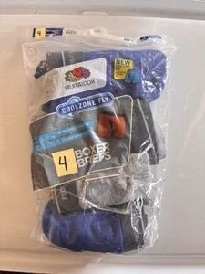 Fruit of the Loom Boys' 4pk Boxer Briefs – Large (14-16) Assort Colors CoolZone - Picture 1 of 4