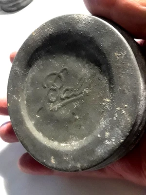 BALL MASON WIDE MOUTH ZINC LID ~ Antique Porcelain Vintage Canning Jars - Image 1 of 4