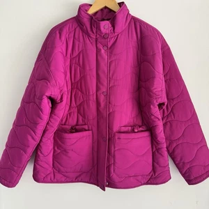 NWT! Talbots Patch Pocket Quilted Jacket In Wild Aster-Large - Picture 1 of 13