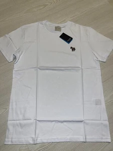 Paul Smith T Shirt Men's Medium White Cotton Zebra Embroidery Patch Short Sleeve - Picture 1 of 7