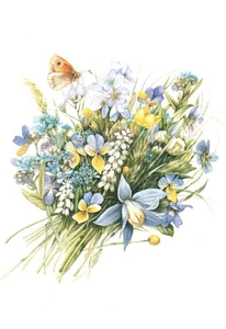 Thinking Of You Farfalle Farfalle Fiore Blu Marjolein Bastin Punzone Carta - Foto 1 di 3