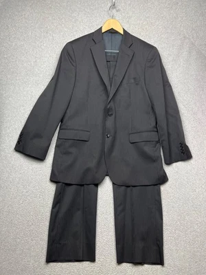 Traje Brooks Brother Lana Rayas 2 Piezas 43R Blazer 36W/31L Pantalones Clásico * Foto 1 de 4