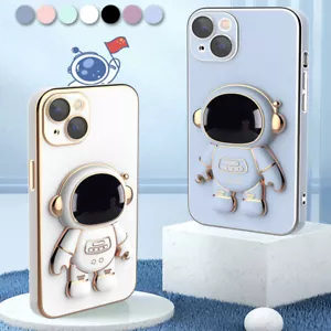 Funda de móvil para iPhone 16 15 14 Pro Max 13 12 11 XR 7 8 Plating Astronaut Stand - Imagen 1 de 20