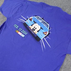 Vintage NASCAR Shirt Mens XL Daytona 500 Racing Disney Mickey Mouse 2004 Y2K - Picture 1 of 13