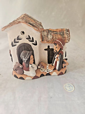 Nativity Scene Made in Peru Handmade Ceramic Clay Pottery 5 x 4 x 2.5 NICE