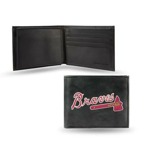Atlanta Braves MLB - Embroidered Leather Billfold Wallet - Men's Black wallet Cover