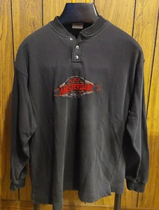 Vintage Amsterdam Holland Sweatshirt UFO XXX Große 3 Knöpfe 90er Langarm Schwarz - Bild 1 von 4
