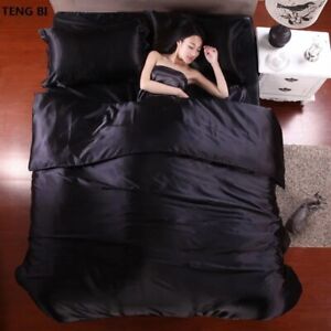 100% Silk Bedding Set A/B Double-sided Color Bed Sheet, Quilt Cover Pillowcase