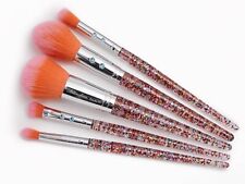 SLMISSGLAM Rainbow Luxe Makeup 5 Pieces Brush Set Coral & Pink Vegan Fibers +🎁