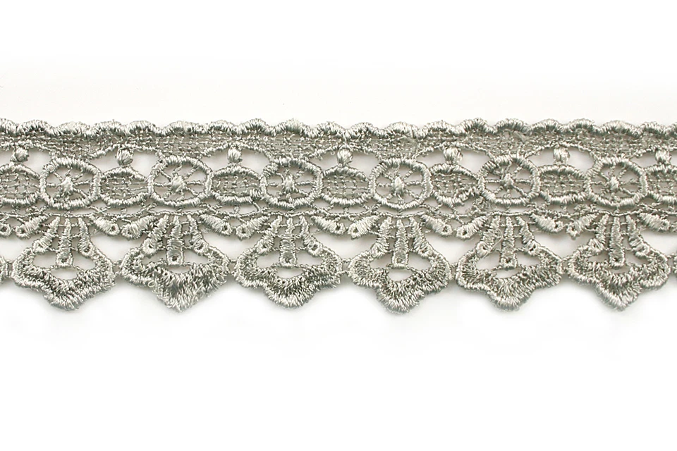 Lily 1,75" Marfim Branco e 19 Cores Bordado Guipure Acabamento de Renda Floral por Jarda - Imagem 1 de 1