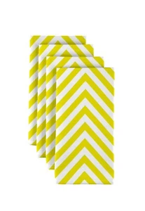 100% Milliken Polyester Yellow Chevron 18" x 18" Napkins 1 Dozen - Picture 1 of 1