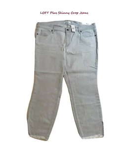 LOFT Plus Modern Slit Frayed Skinny Crop Jeans en color índigo pálido 20_22_24_26 NWT - Imagen 1 de 11