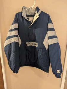 Vintage Stater New York Yankees Puffer Jacket Size XL RARE No Hood - Picture 1 of 3