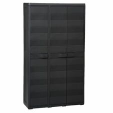 vidaXL Garden Storage Cabinet with 4 Shelves - Black