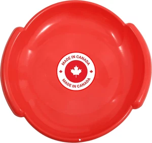 round Snow Saucer Sled- 24" Plastic Disc Sled for Kids and Adults- Heavy Duty Sl - Picture 1 of 8