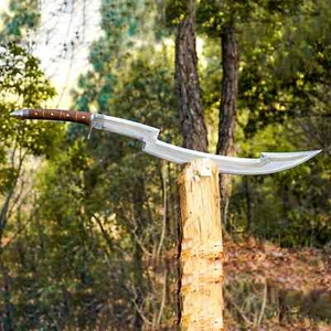 Long Handle Historic Egyptian Khopesh 25 Inch 5160 Carbon steel Blade Leather Sh - Picture 1 of 10