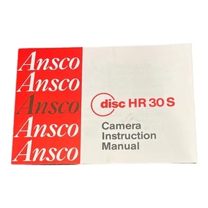 Vintage Ansco Disc HR 30 S Camera Manual ONLY Booklet Paper Instruction Guide - Picture 1 of 1