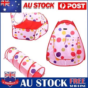 3Pcs Kids Play Tent Set: Tunnel Ball Pool & Foldable Pop-Up House - Picture 1 of 20