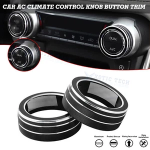 Black Sporty AC Adjust Knob Control Decoration Cover For Toyota RAV4 2019-2025 - Picture 1 of 13