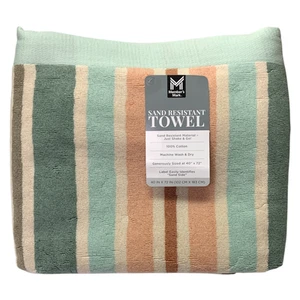Member's Mark Sand-Resistant 100% Cotton Beach Towel, 40" x 72" (Sunwash Stripe) - Picture 1 of 3