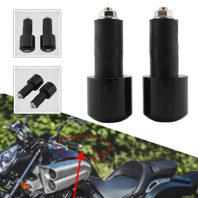 2x Bar Ends Black For Yamaha VMAX 400 450 500 540 750 1200 1700 inner hole 18mm - Image 1 of 4