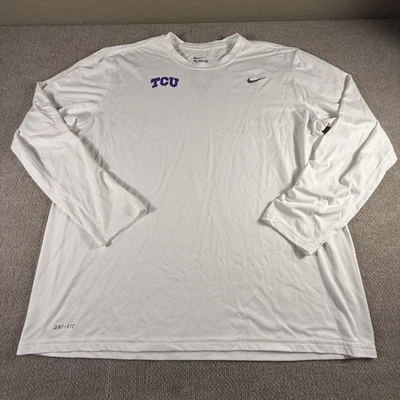 TCU Horned Frogs Shirt Mens 2XL White NCAA Basketball Dri Fit Nike Frog Army - Image 1 of 4