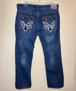 Affliction Black Premium Y2K Wide Stitch Blake Straight Blue Jeans Herren 40 - Bild 1 von 14
