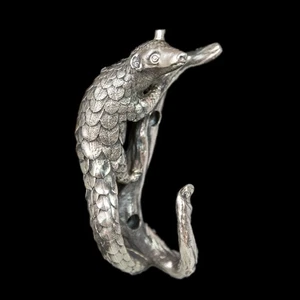 Handmade Nickel Silver Pangolin Wall Hook – Exotic Animal Hanger– Wildlife Decor - Picture 1 of 13