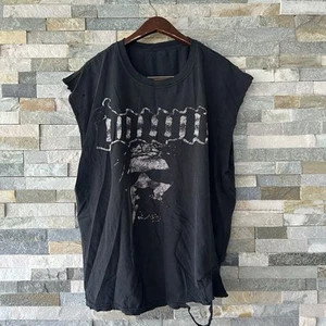Vintage Thrashed And Messed Up 2002 Down Band T Shirt Cut Off Size Xxl - Foto 1 di 6