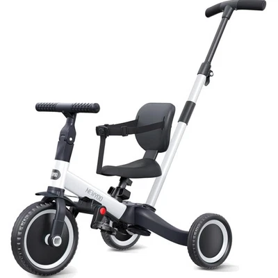 Triciclo 4 en 1 para niños pequeños de acero al carbono bicicleta de equilibrio niños paseo con mango para padres Foto 1 de 4