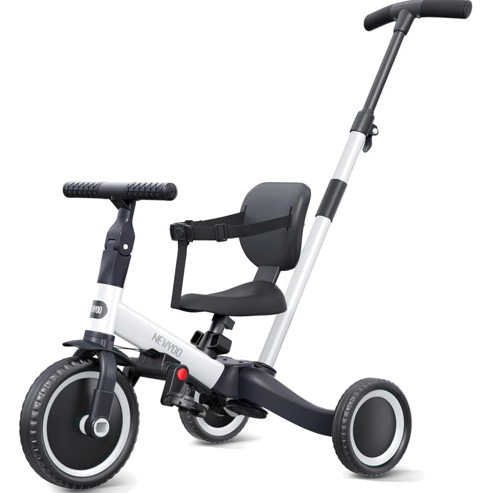 Triciclo 4 en 1 para niños pequeños de acero al carbono bicicleta de equilibrio niños paseo con mango para padres Foto 1 de 4