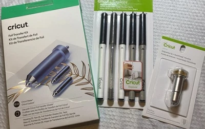 Cricut Accessory Bundle 3 Piece Set- Foil Transfer Kit, Pen Set, Engraving Tip - Image 1 of 4