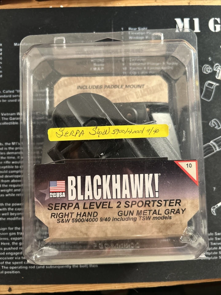 BLACKHAWK! 10 Serpa Level 2 Sportster RH S&W 5900/4000 9/40 Including TSW Models - Image 1 of 4