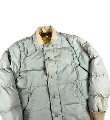 Vintage Eddie Bauer Down Puffer Quilted Jacket Toronto Canada Sz Large Corduroy - Image 1 of 4