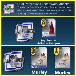 DUAL PERCEPTIONS AHSOKA 2025-RARE+UC SET+AWARD-TOPPS STAR WARS CARD TRADER - Picture 1 of 1