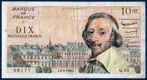 Billet 10 NF Nouveaux Francs (Richelieu) 2-6-1960. France - Picture 1 of 2