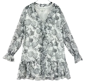TED BAKER Women V-Neck Long Sleeve Dress Floral Size 3 - M - Picture 1 of 10