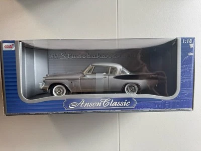 Anton Classic 1:18 Diecast 1957 Studebaker Golden Hawk NIB Silver - Image 1 of 4