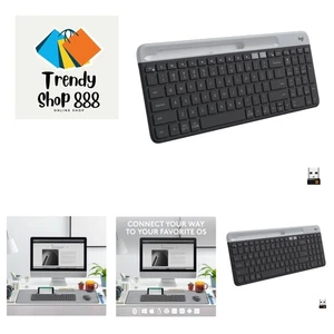 K585 Multi-Device Slim Wireless Keyboard, Built-in Cradle for Device; for Lap... - Picture 1 of 12