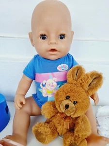Zapf Creation BABY born® Trink Puppe Schlafaugen 43 cm 11 tlg. Set Junge - Bild 1 von 16