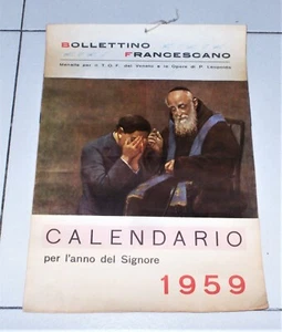 Calendario BOLLETTINO FRANCESCANO 1959 Veneto Opere di P. Leopoldo - Picture 1 of 2