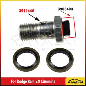 3911446 3905860 Banjo Bolt Fuel Filter Joint Tube For Dodge Ram 5.9 Cummins 12V - Imagen 1 de 4